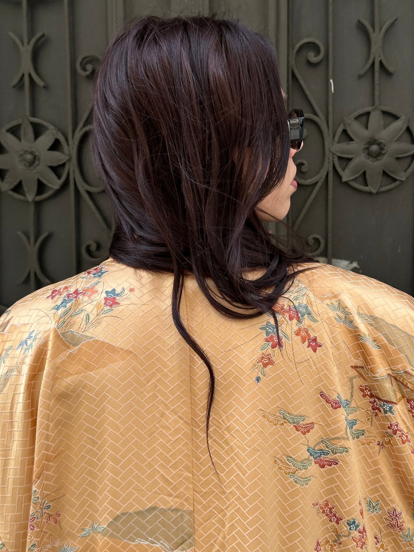 Gold kimono with flowers