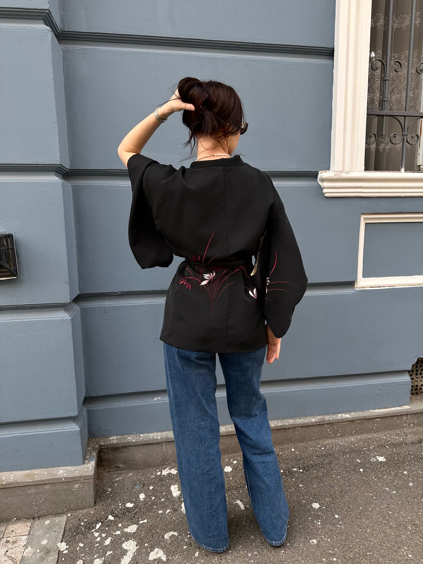 Haori with purple flowers