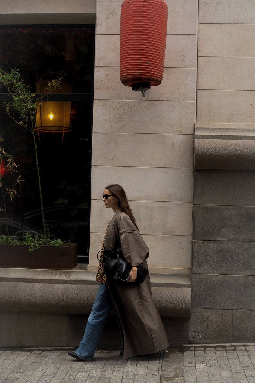 Brown silk