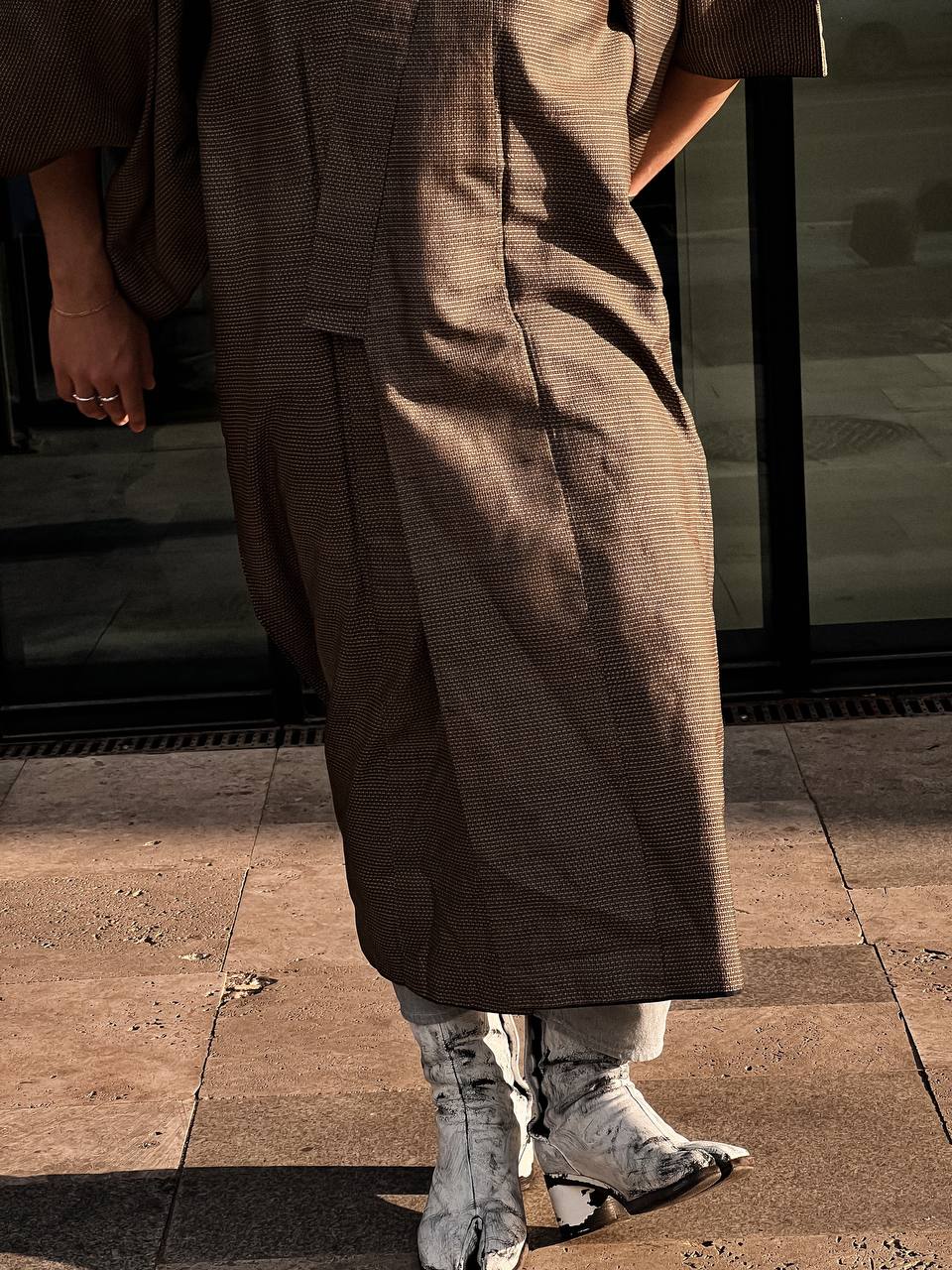 Brown silk