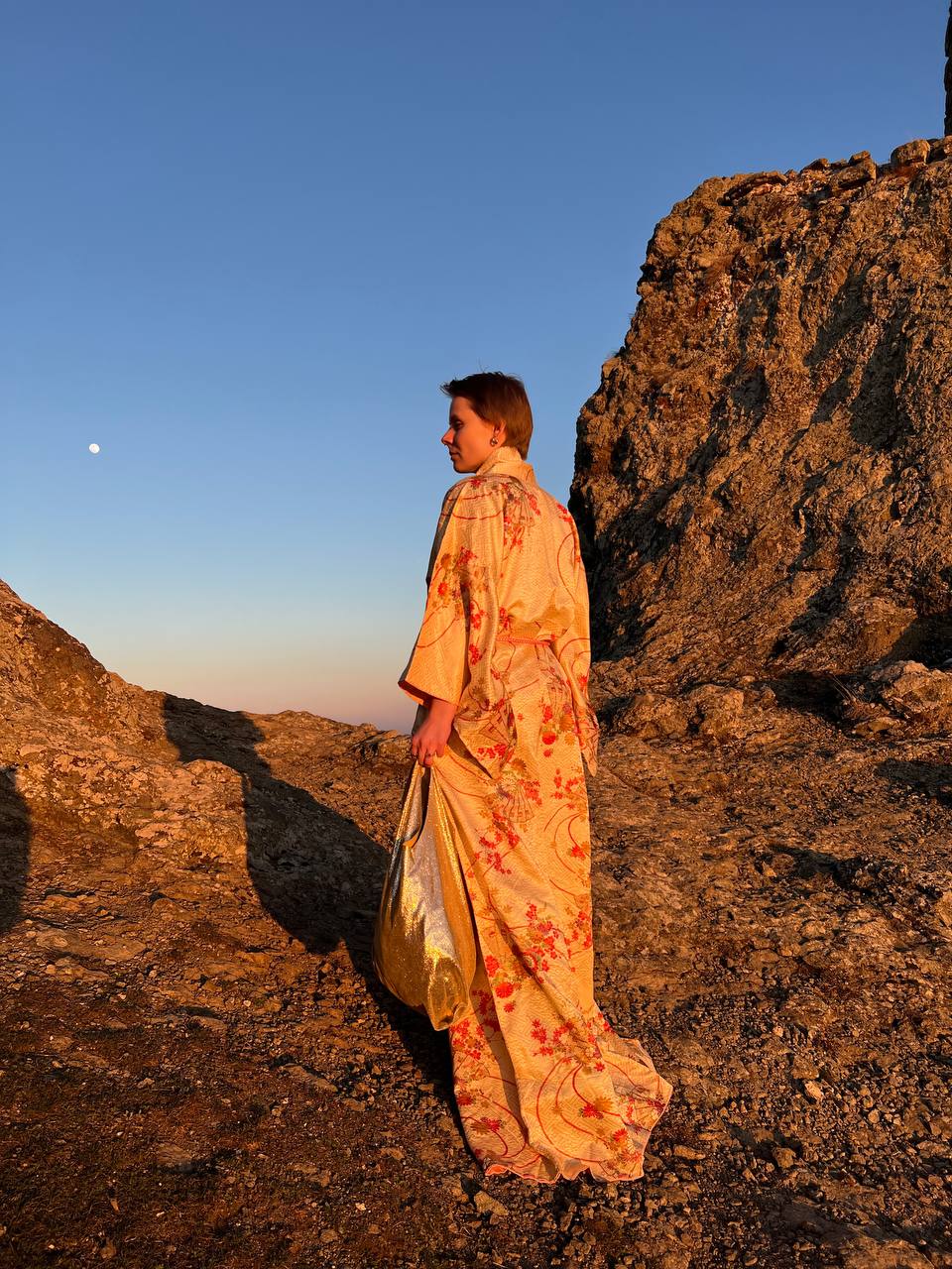 Gold kimono with flowers