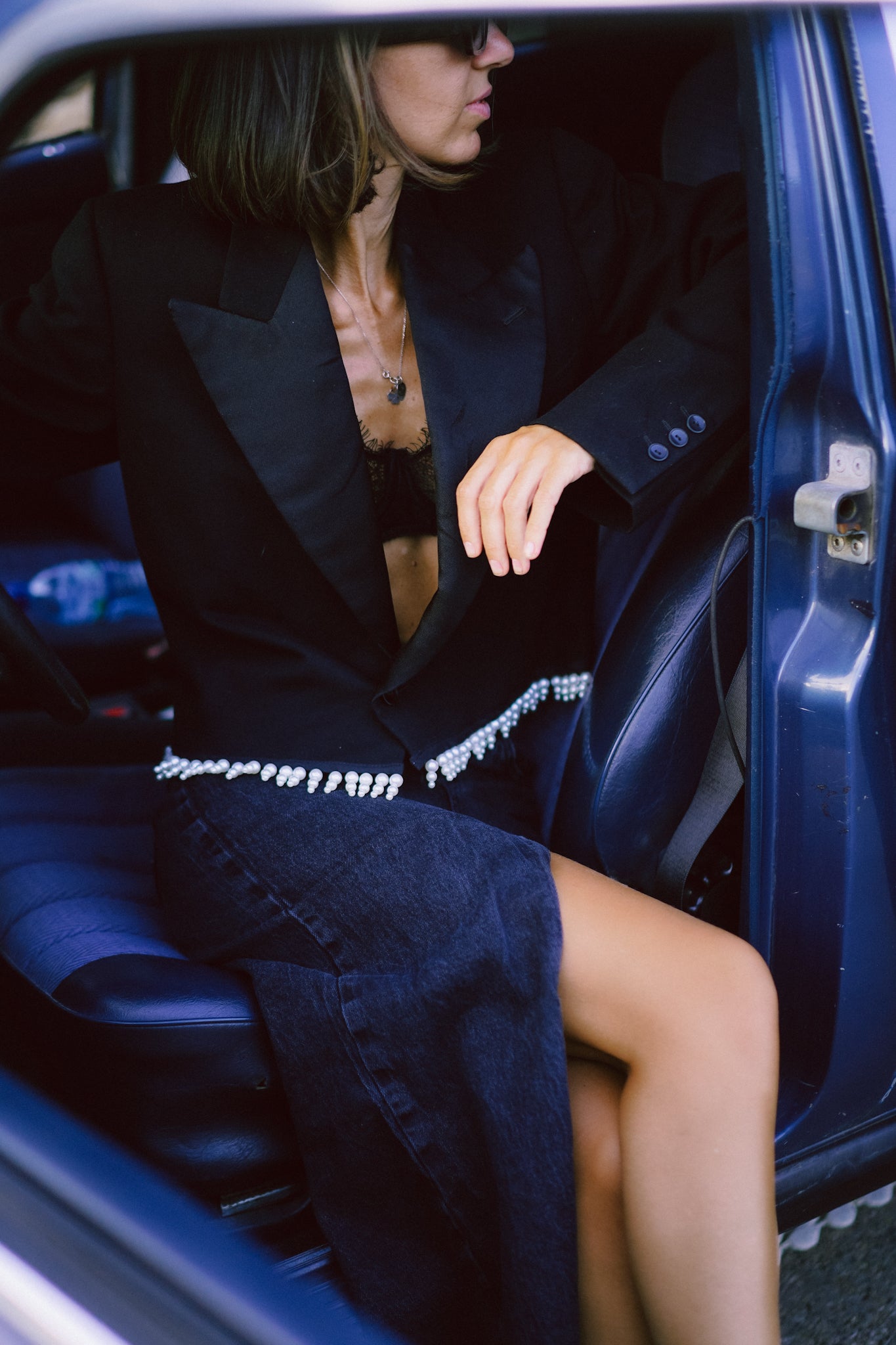 Jacket with pearls