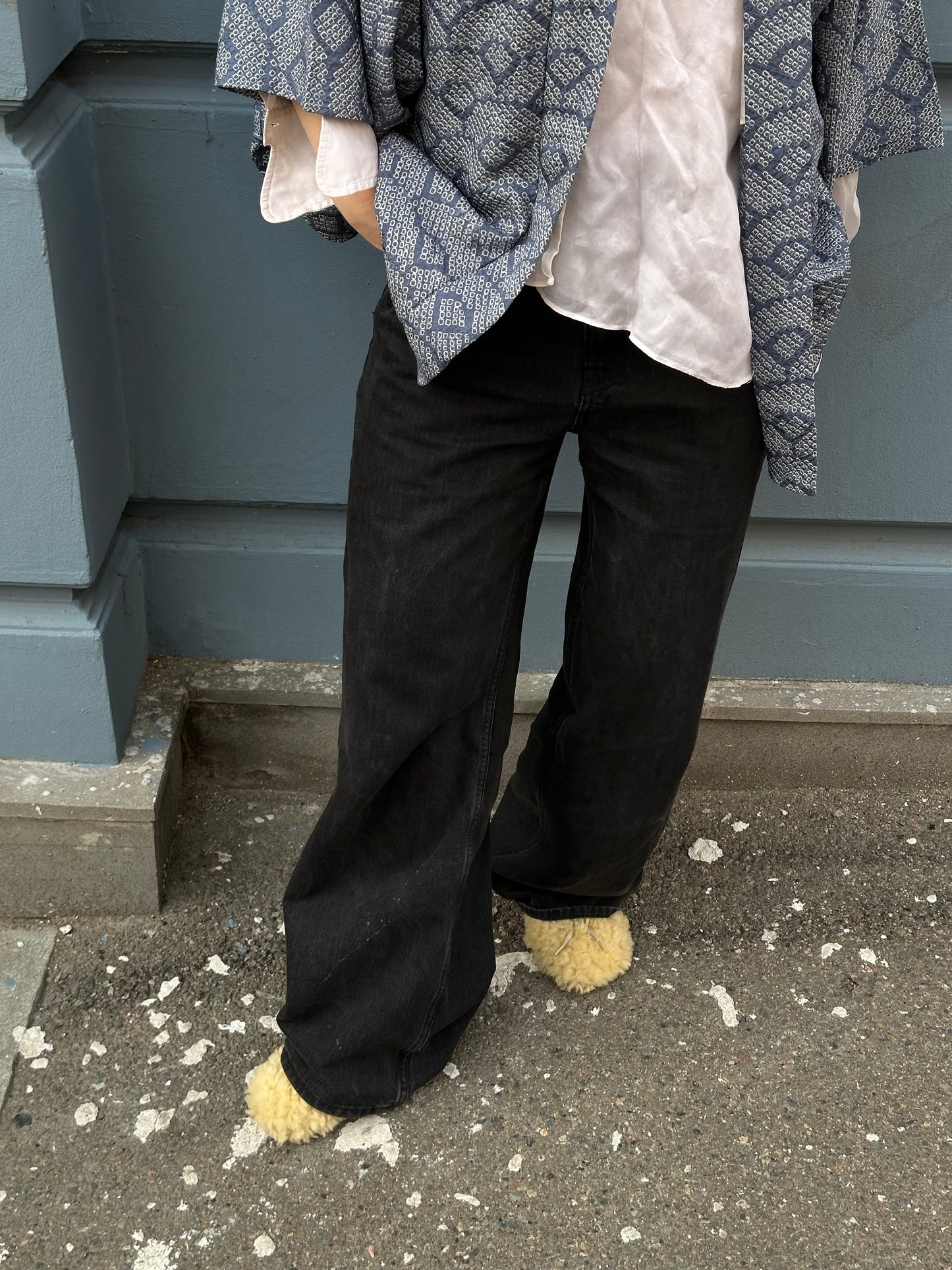 Sky blue shibory haori