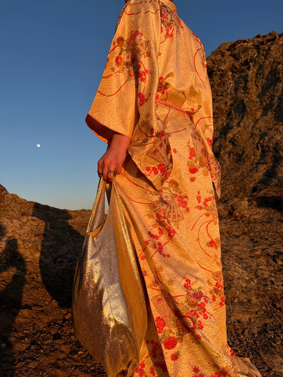 Gold kimono with flowers