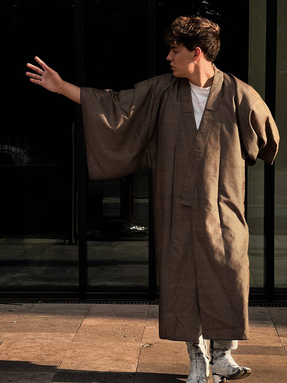 Brown silk