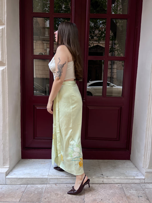 Silk skirt with flowers