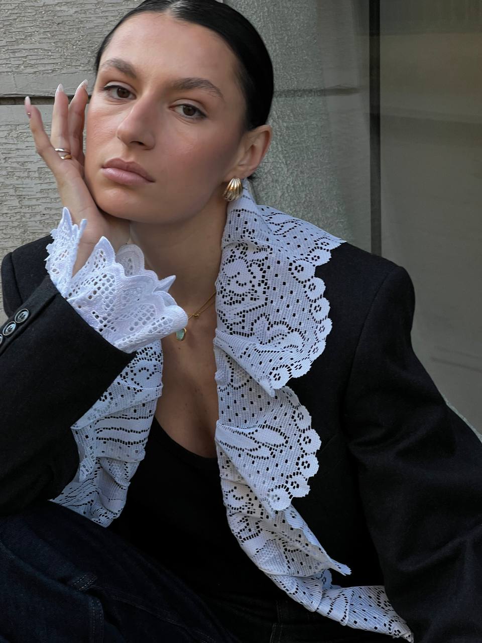 Jacket with lace