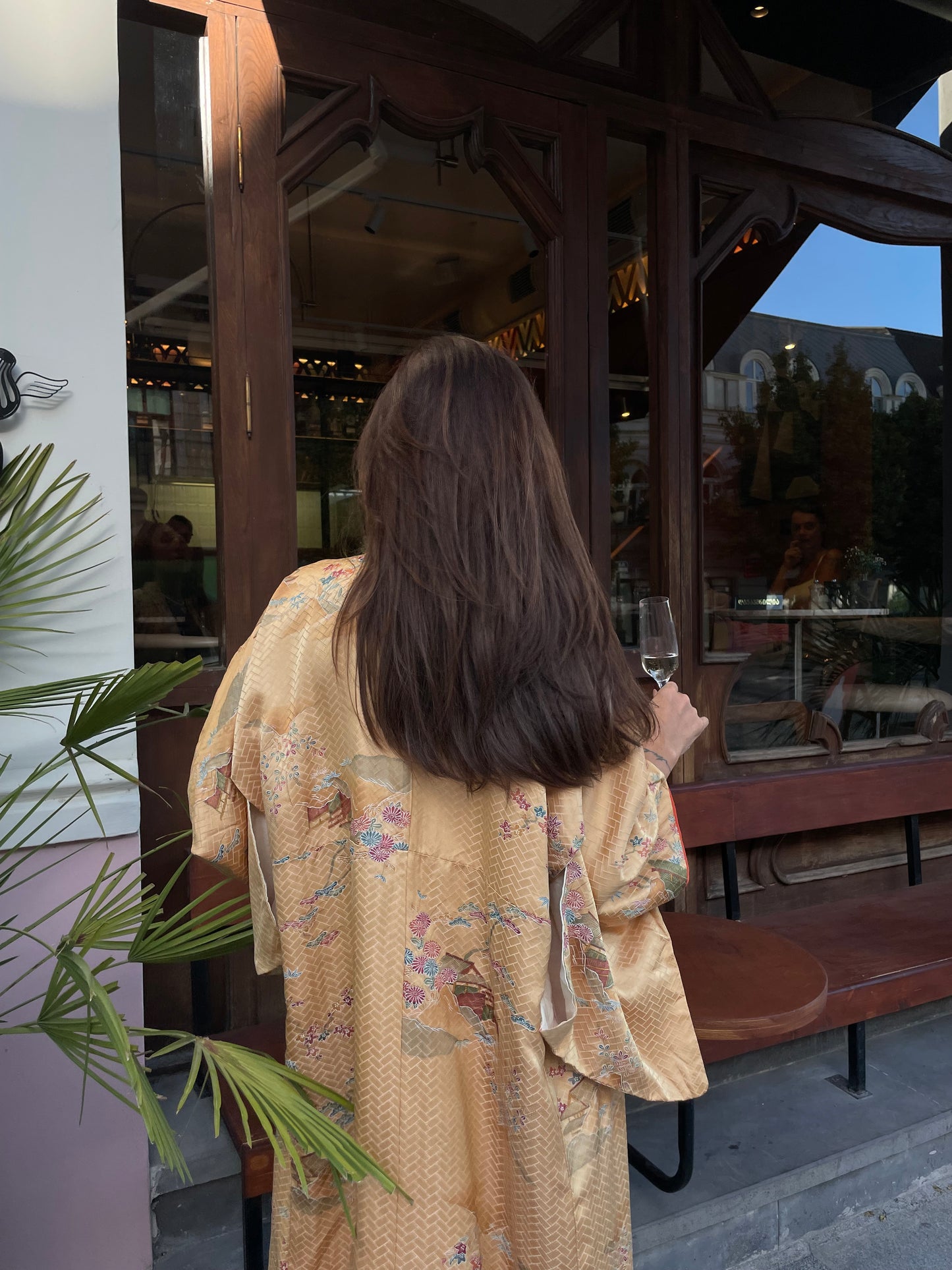 Gold kimono with flowers