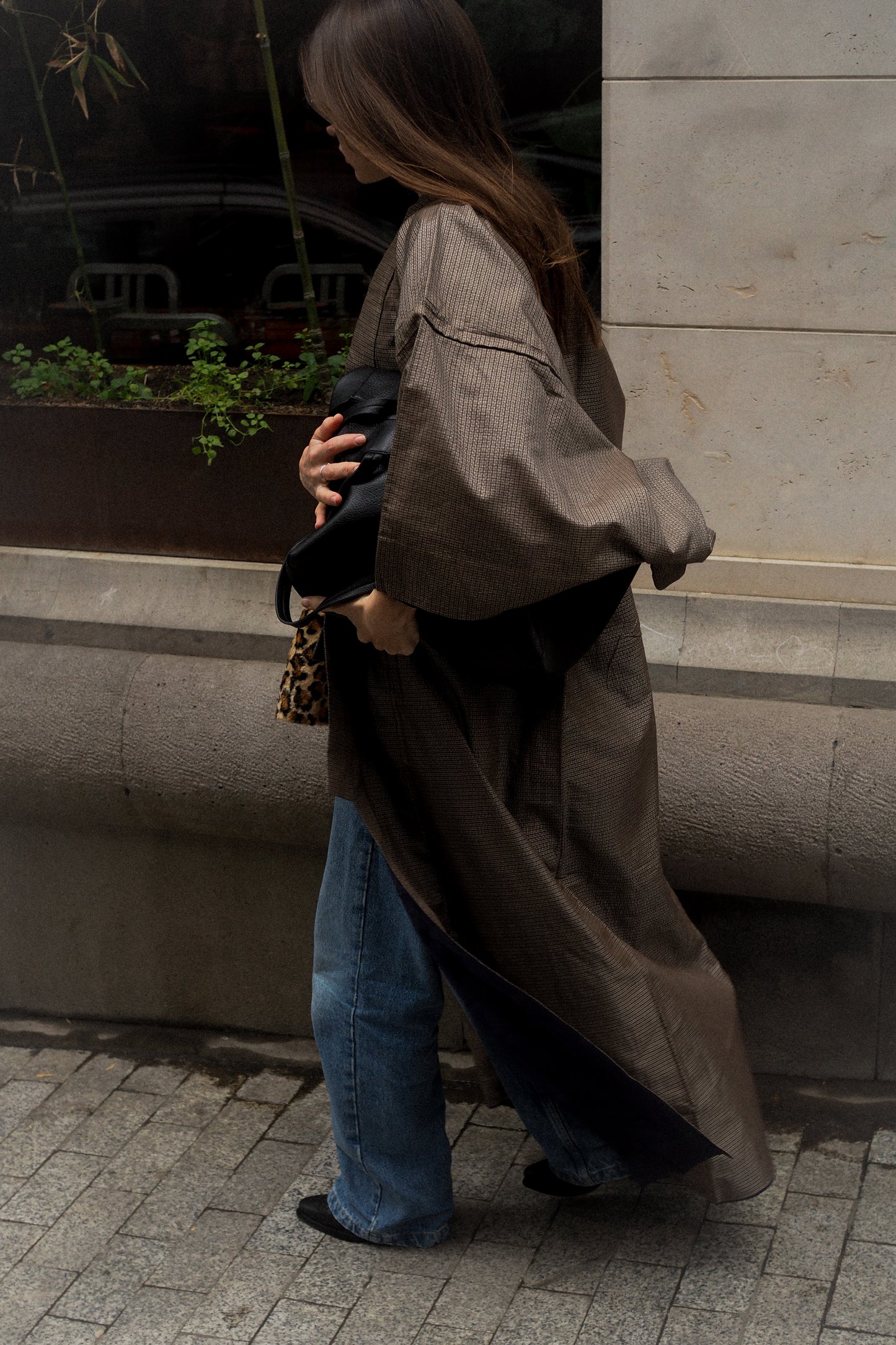 Kimono brown silk