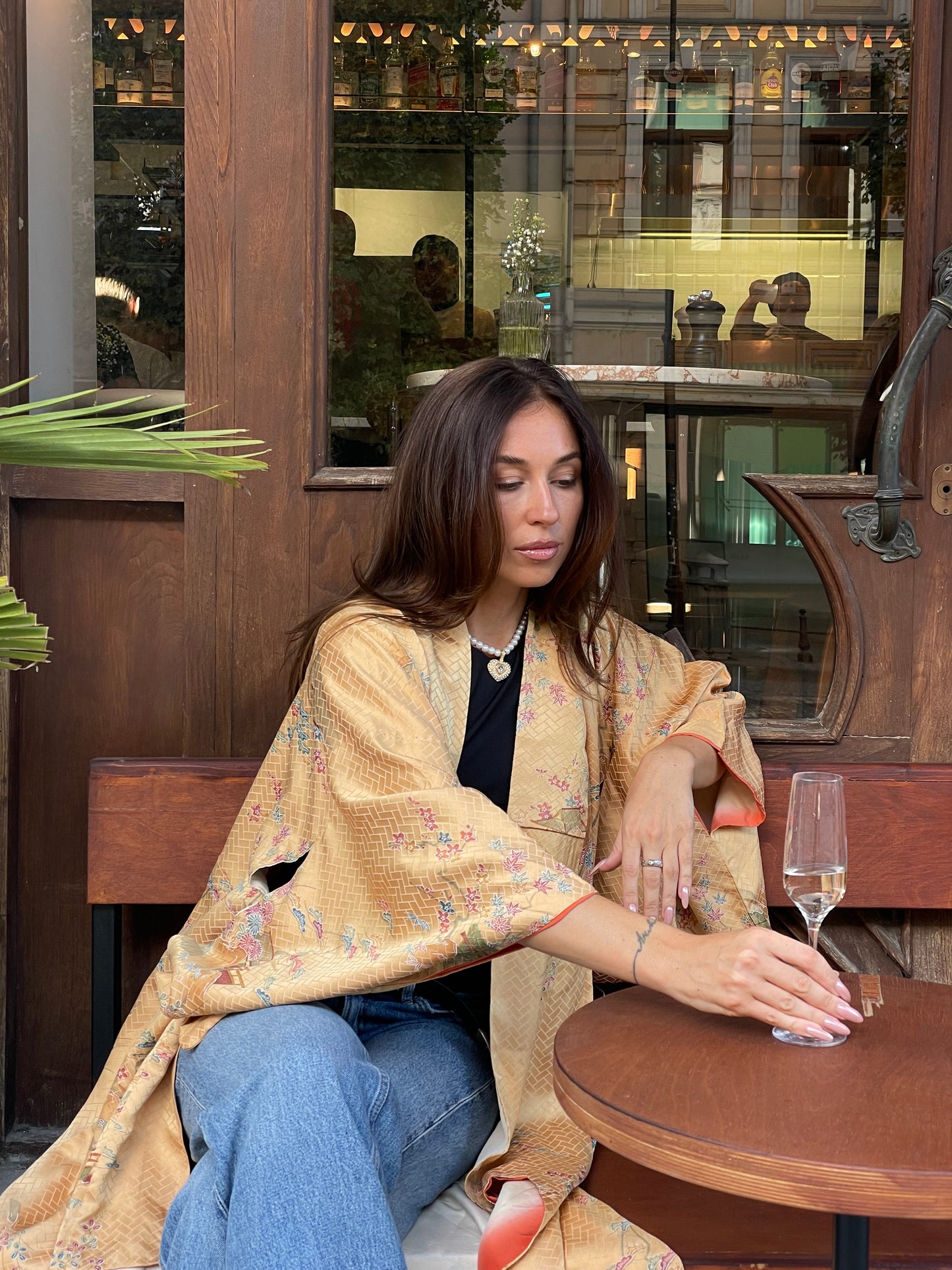 Gold kimono with flowers